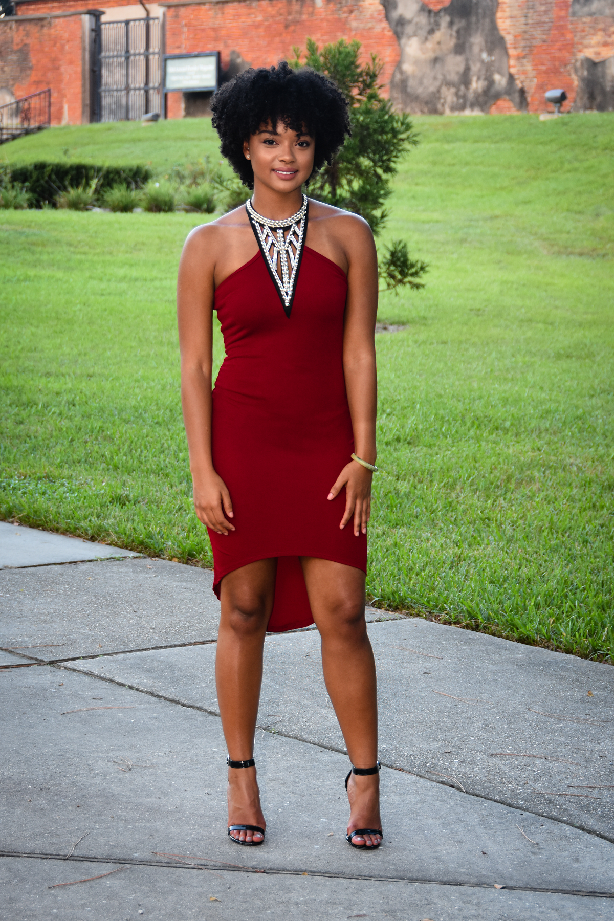 Diamond Dress (Available in Burgundy or Black) LARGE / Black