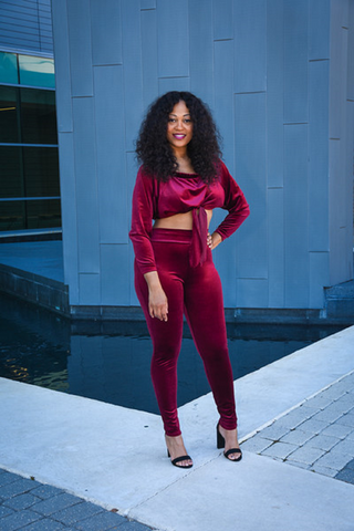 Best in Class Pants Suit (Available in Burgundy or Mustard)