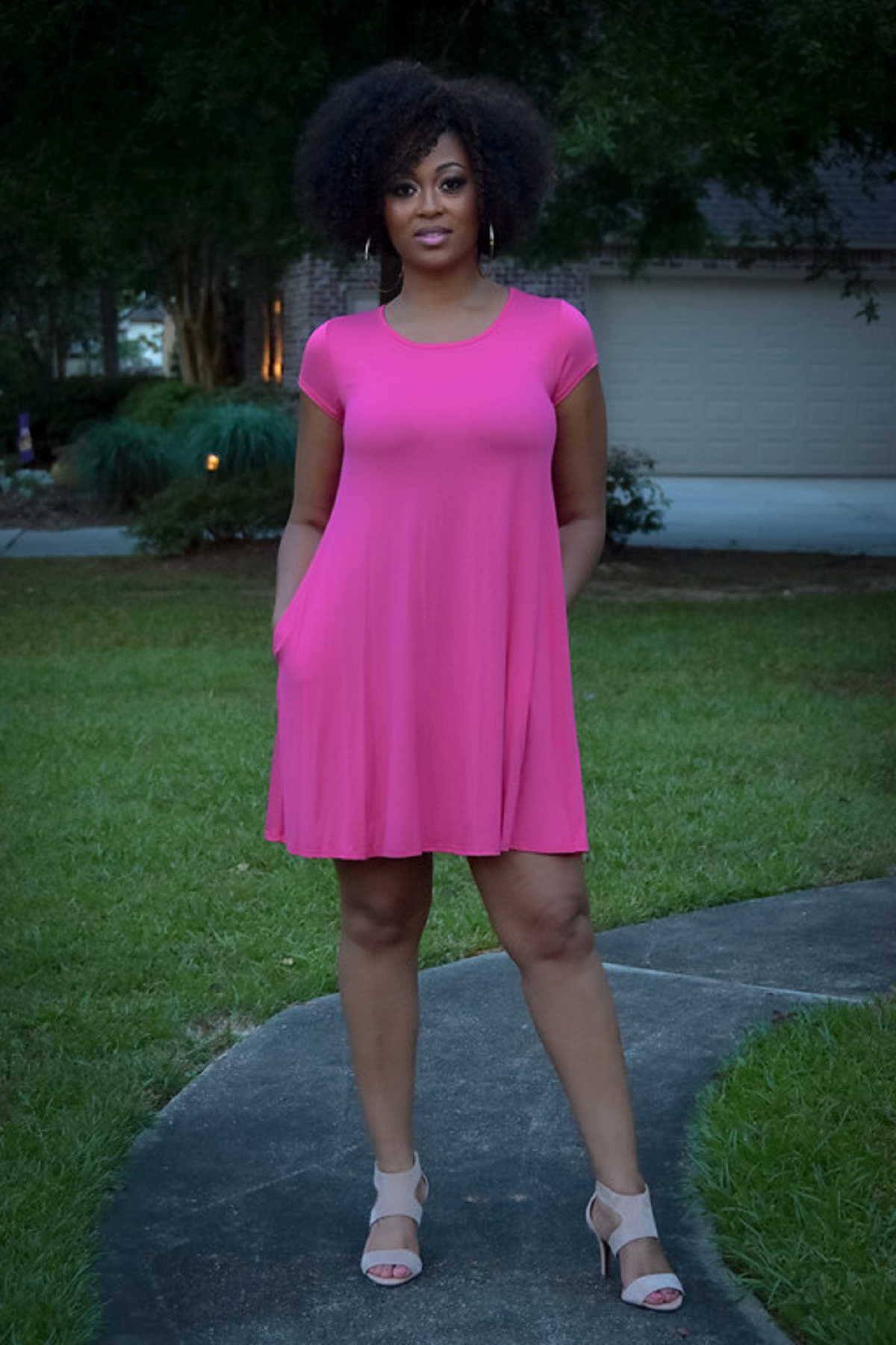 Swing dress with sales pockets