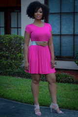 Jillian Swing Dress in Fuchsia - Chimes Boutique
 - 2